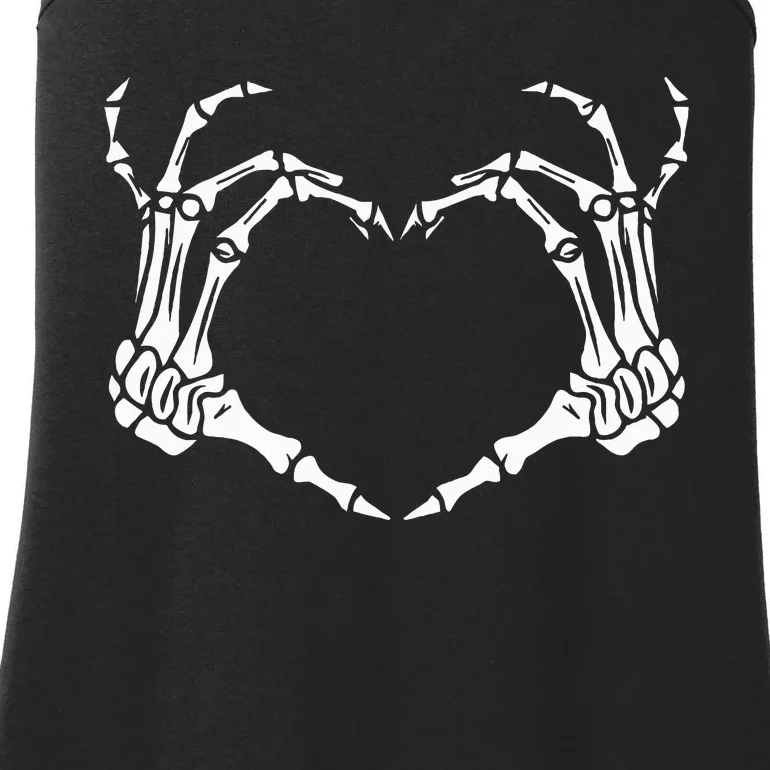 Spooky Love Funny Skeleton Hand Heart for Halloween Ladies Essential Tank