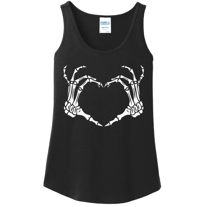 Spooky Love Funny Skeleton Hand Heart for Halloween Ladies Essential Tank