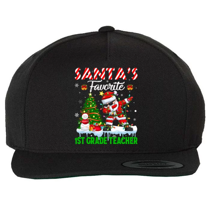 SantaS Light Favorite 1st Grade Teacher Dabbing Christmas Great Gift Wool Snapback Cap