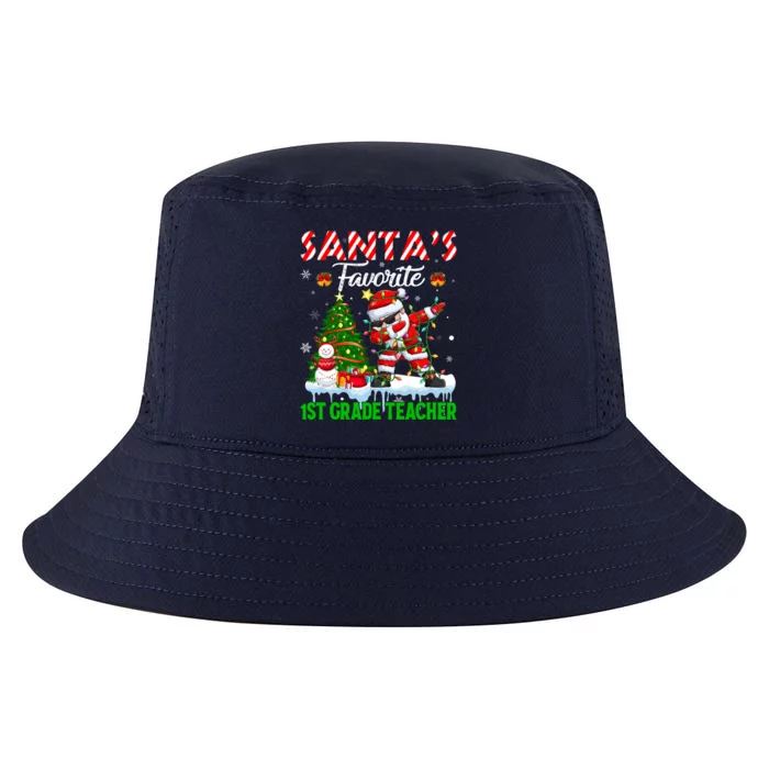 SantaS Light Favorite 1st Grade Teacher Dabbing Christmas Great Gift Cool Comfort Performance Bucket Hat