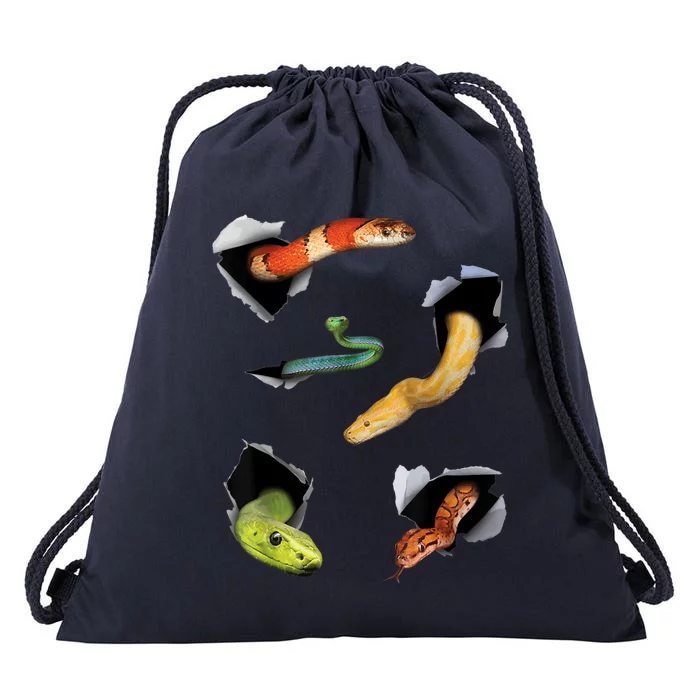 Snake Lover Funny Snake Reptile Lover Funny Snake Drawstring Bag