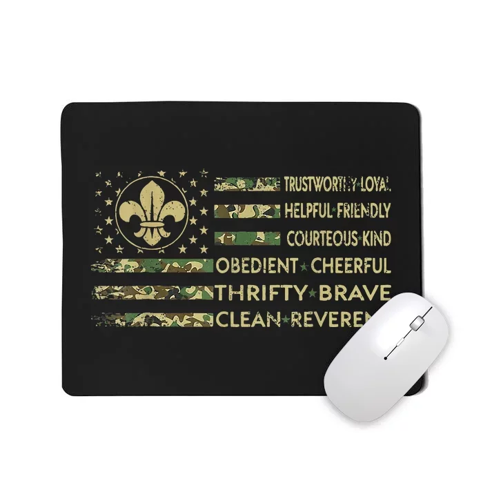 Scout Leader Funny Scout Camping Camo Us America Mousepad