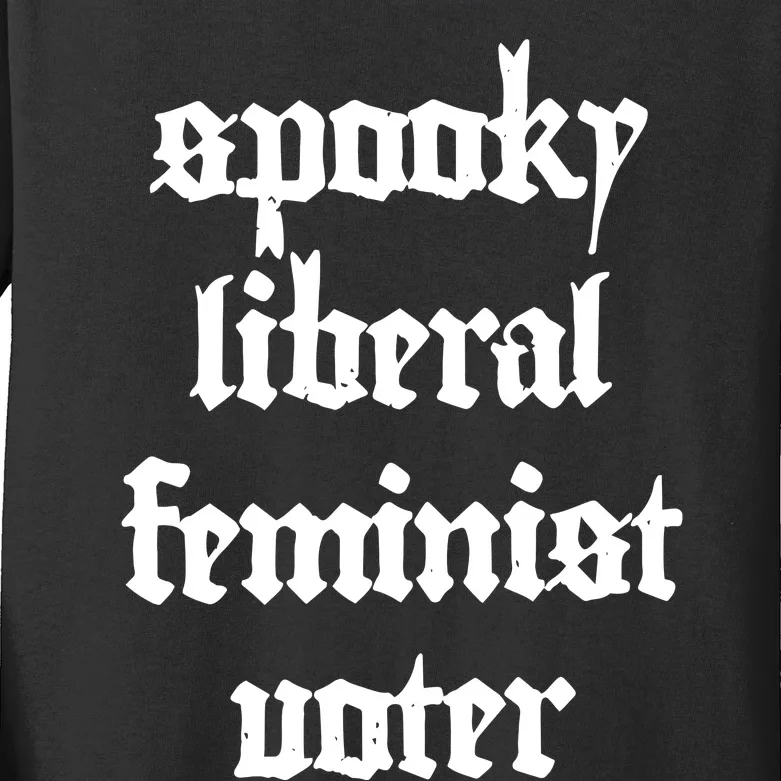 Spooky Liberal Feminist Voter Halloween Kids Long Sleeve Shirt