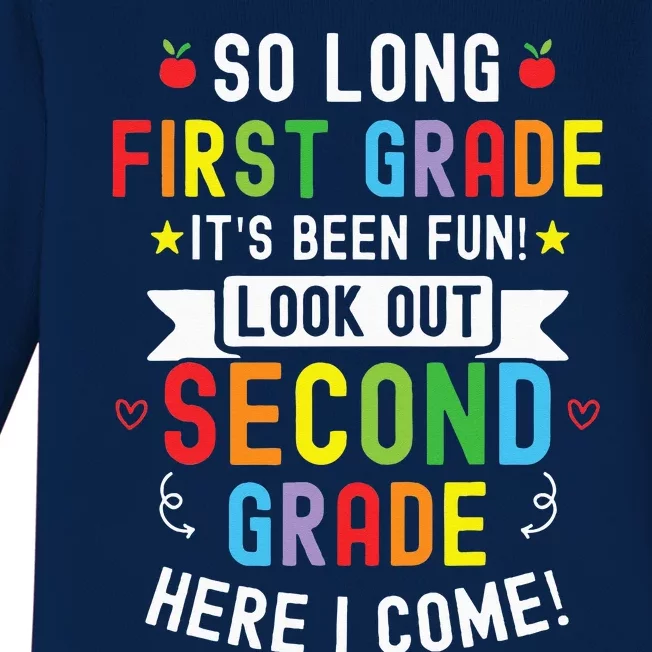 So Long First Grade 2nd Grade Here I Come Graduation Baby Long Sleeve Bodysuit