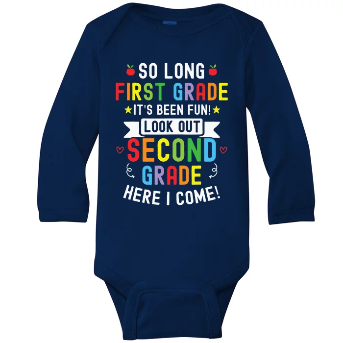 So Long First Grade 2nd Grade Here I Come Graduation Baby Long Sleeve Bodysuit