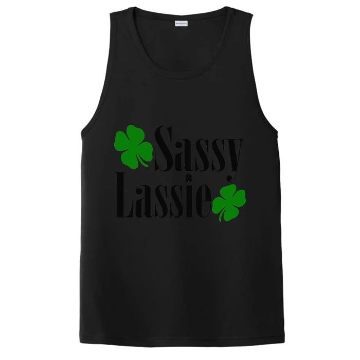 Sassy Lassie Funny St Patricks Day Green Luck Performance Tank