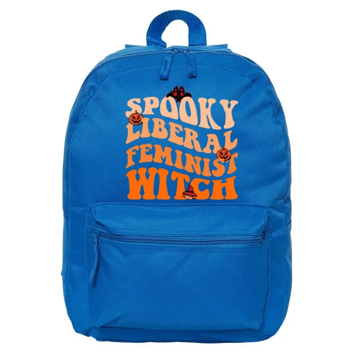 Spooky Liberal Feminist Witch Feminist Vintage Halloween Gift 16 in Basic Backpack