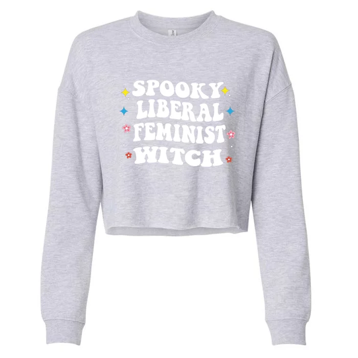 Spooky Liberal Feminist Witch Pro Choice Feminist Costume Gift Cropped Pullover Crew