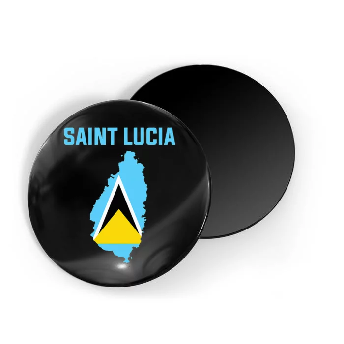 Saint Lucian Flag Inside Map Of Saint Lucia Magnet