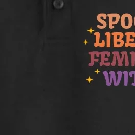 Spooky Liberal Feminist Witch Halloween Dry Zone Grid Performance Polo