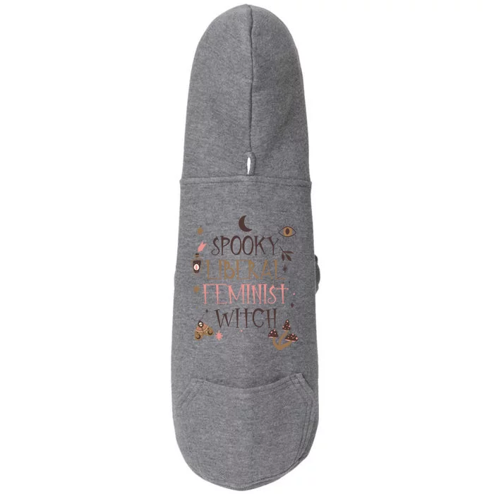 Spooky Liberal Feminist Witch Mystical Activist Halloween Cool Gift Doggie 3-End Fleece Hoodie