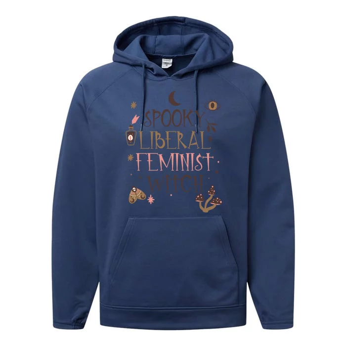 Spooky Liberal Feminist Witch Mystical Activist Halloween Cool Gift Performance Fleece Hoodie