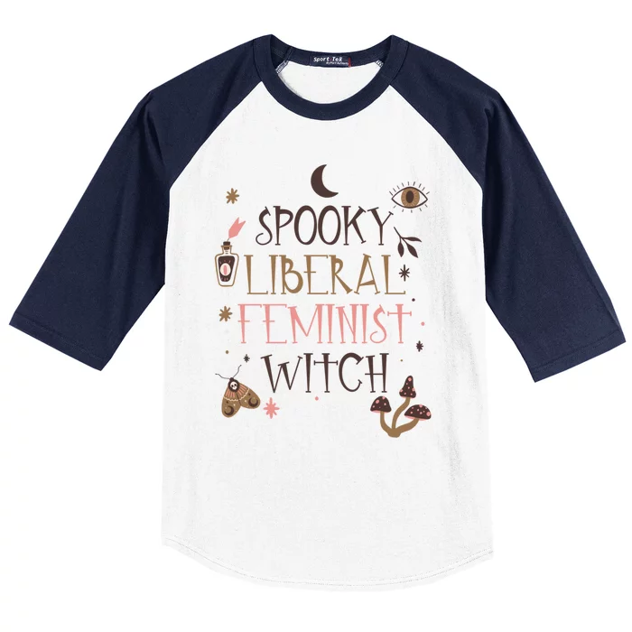 Spooky Liberal Feminist Witch Mystical Activist Halloween Cool Gift Baseball Sleeve Shirt