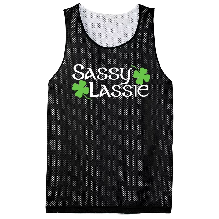 Sassy Lassie Funny St. Patrick's Day Mesh Reversible Basketball Jersey Tank