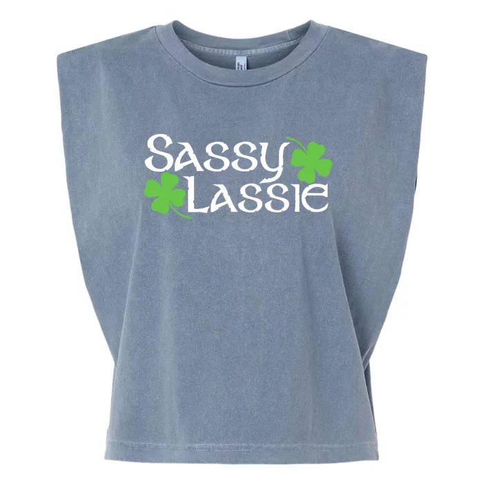 Sassy Lassie Funny St. Patrick's Day Garment-Dyed Women's Muscle Tee