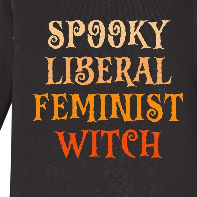 Spooky Liberal Feminist Witch Spooky Librarian Halloween Baby Long Sleeve Bodysuit