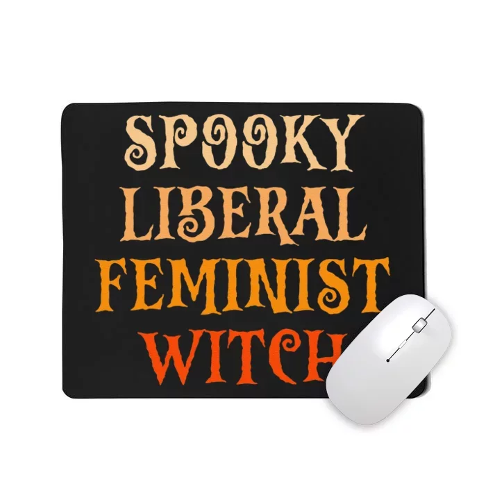 Spooky Liberal Feminist Witch Spooky Librarian Halloween Mousepad