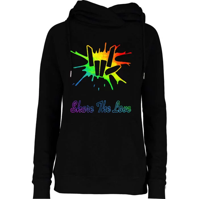 Share Love For Kids And Womens Funnel Neck Pullover Hood