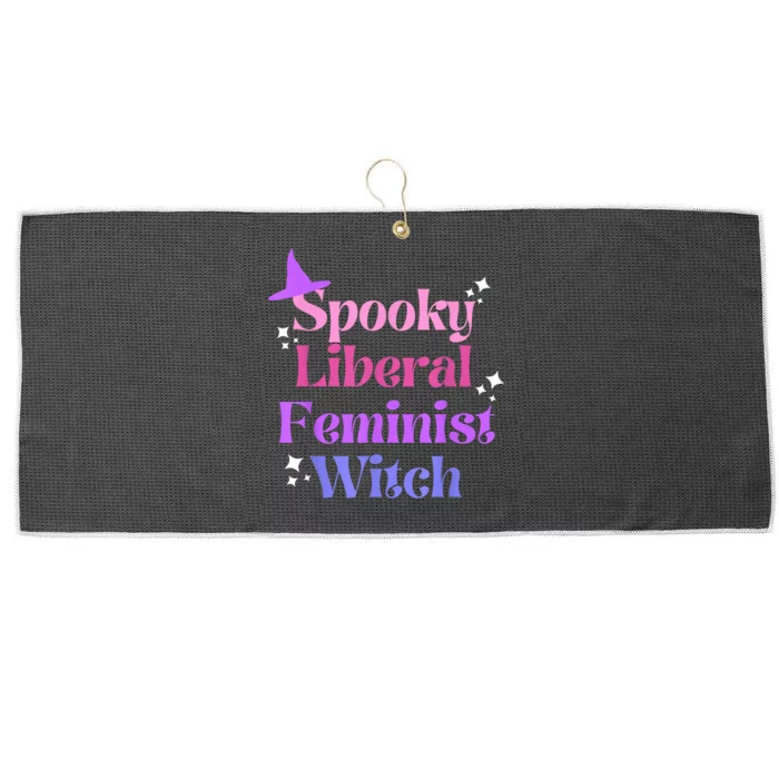 Spooky Liberal Feminist Witch Halloween Large Microfiber Waffle Golf Towel