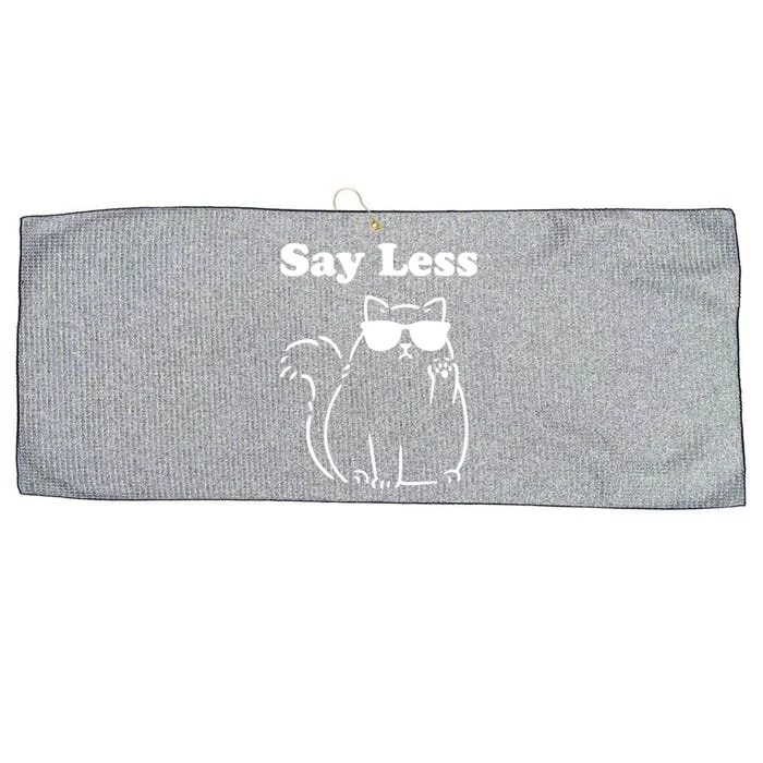 Say Less Funny Cat Large Microfiber Waffle Golf Towel