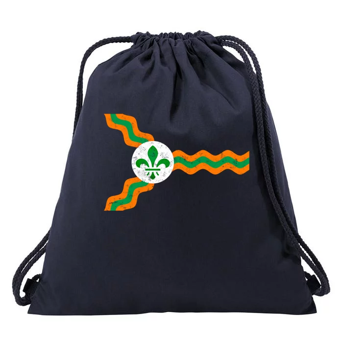 St Louis Flag Irish Colors Dogtown St Patrick's Day Gift Drawstring Bag