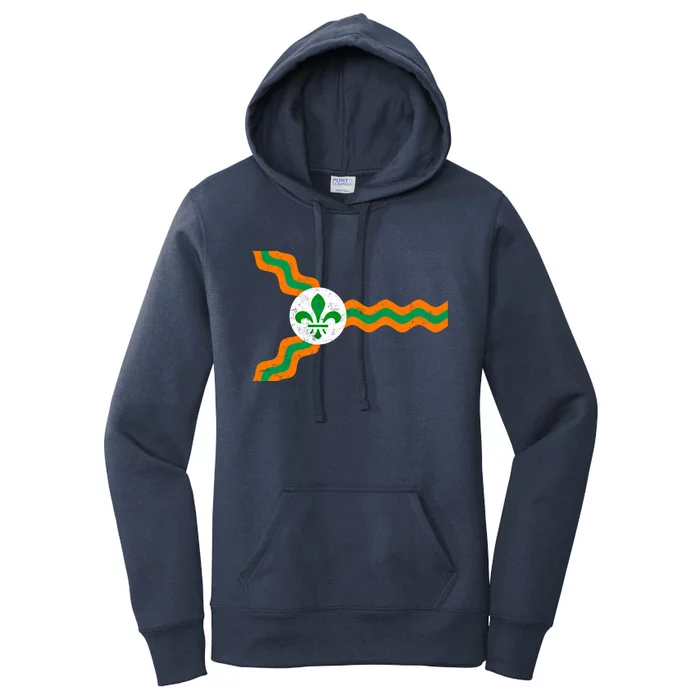 St Louis Flag Irish Colors Dogtown St Patrick's Day Gift Women's Pullover Hoodie