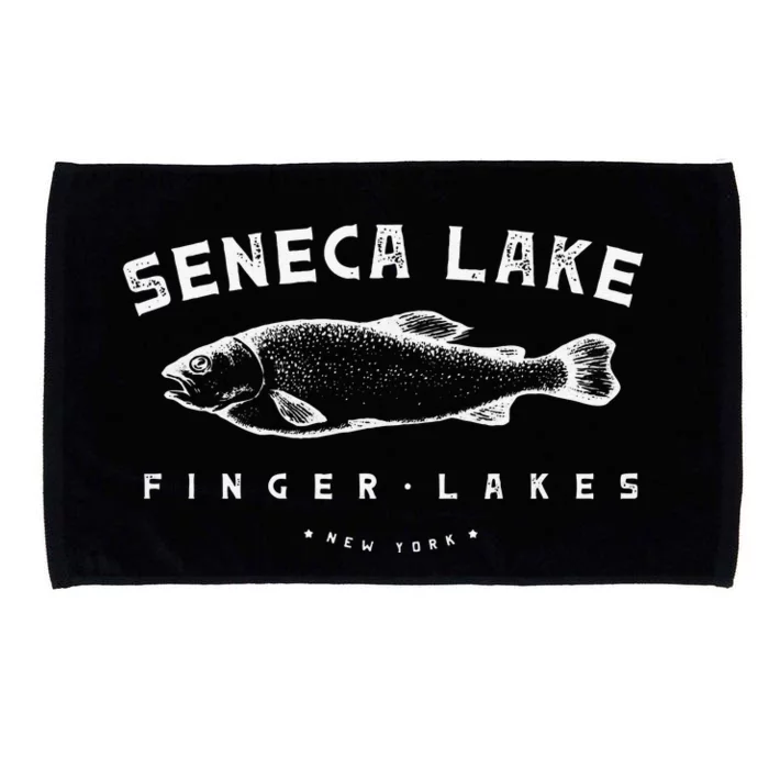 Seneca Lake Gift For Trout Fishing And Finger Lakes Camping Microfiber Hand Towel