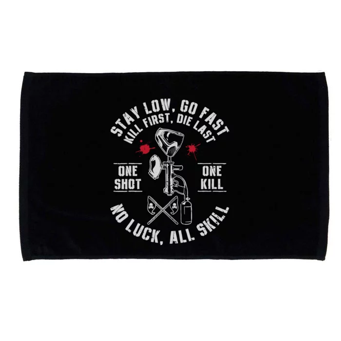 Stay Low Go Fast Funny Paintball Players Slogan Microfiber Hand Towel