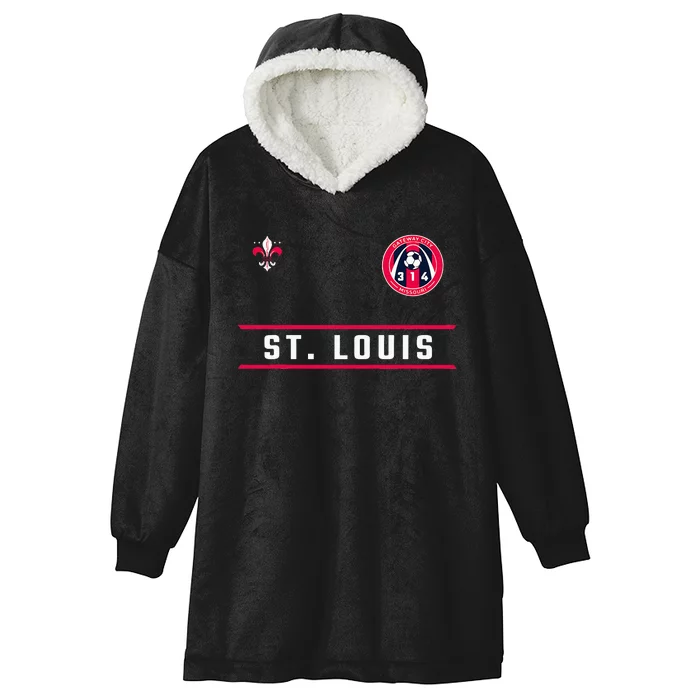 St Louis Gateway Arch Skyline 314 Fleur De Lis Badge Banner Hooded Wearable Blanket