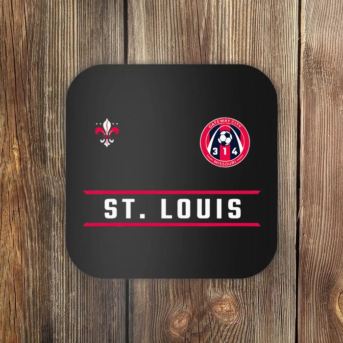 St Louis Gateway Arch Skyline 314 Fleur De Lis Badge Banner Coaster