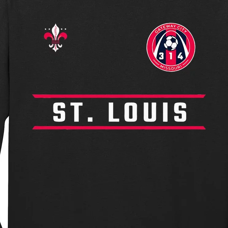 St Louis Gateway Arch Skyline 314 Fleur De Lis Badge Banner Tall Long Sleeve T-Shirt