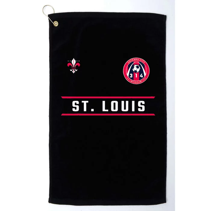 St Louis Gateway Arch Skyline 314 Fleur De Lis Badge Banner Platinum Collection Golf Towel