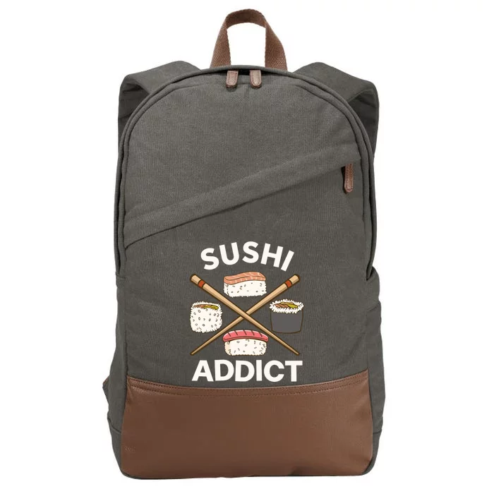 Sushi Lover Gift Cotton Canvas Backpack