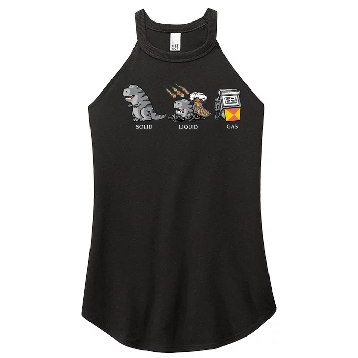 Solid Liquid Gas Dinosaur Women’s Perfect Tri Rocker Tank