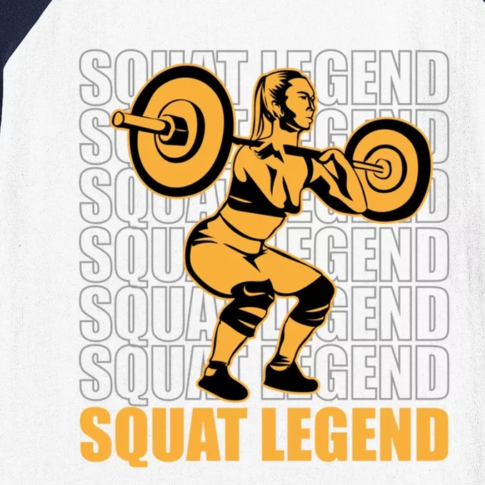 Squat Legend Gym Squat Powerlifting Cute Gift Baseball Sleeve Shirt