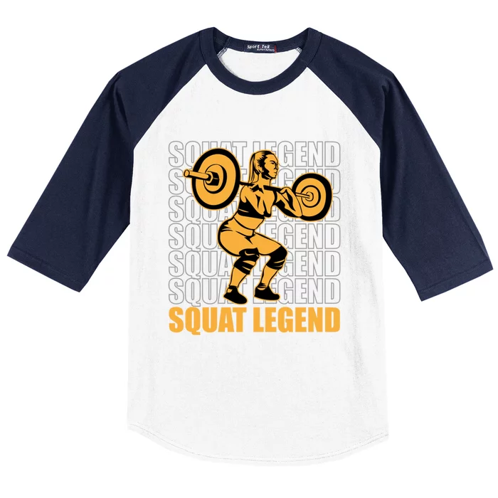 Squat Legend Gym Squat Powerlifting Cute Gift Baseball Sleeve Shirt