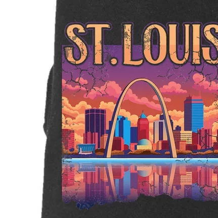 St Louis Gateway Arch Missouri Cityscape Skyline Doggie 3-End Fleece Hoodie