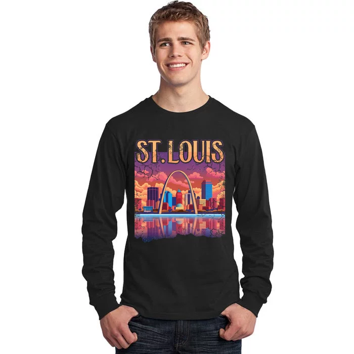 St Louis Gateway Arch Missouri Cityscape Skyline Tall Long Sleeve T-Shirt