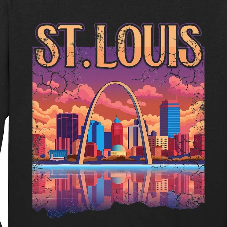 St Louis Gateway Arch Missouri Cityscape Skyline Tall Long Sleeve T-Shirt