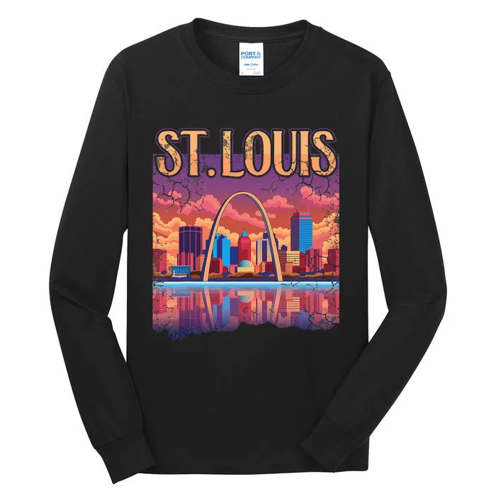 St Louis Gateway Arch Missouri Cityscape Skyline Tall Long Sleeve T-Shirt