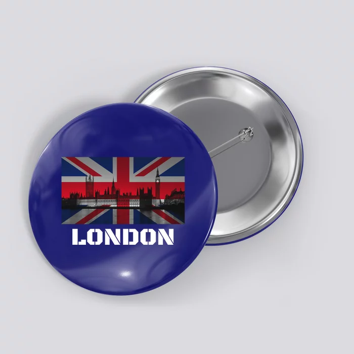 Souvenir London Gift City Vintage Uk Flag British Hoody Button