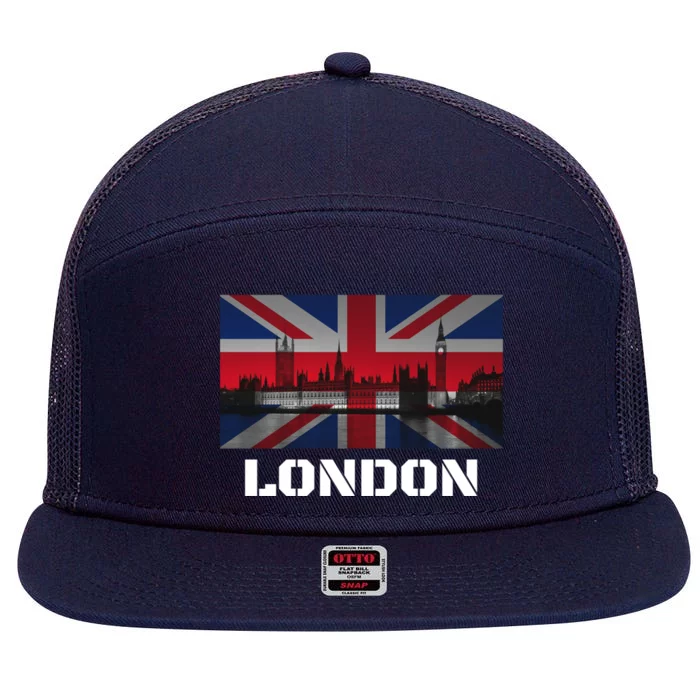 Souvenir London Gift City Vintage Uk Flag British Hoody 7 Panel Mesh Trucker Snapback Hat