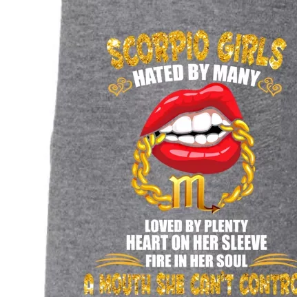 Scorpio Lip Gold Zodiac Sign A Mouth Cant Control Birth Gift Doggie 3-End Fleece Hoodie