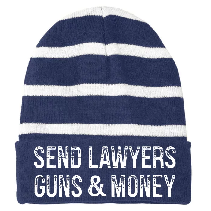 Send Lawyers Guns And Money Vintage Style Funny Striped Beanie with Solid Band