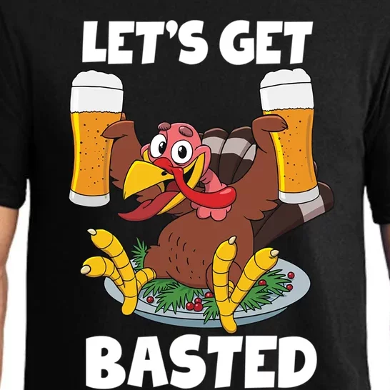 S Lets Get Basted Gift Funny Thanksgiving Gift Pajama Set