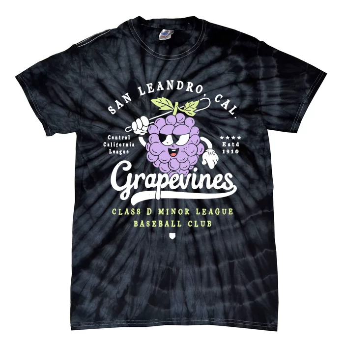 San Leandro Grapevines California Vintage Defunct Baseball Teams Tie-Dye T-Shirt