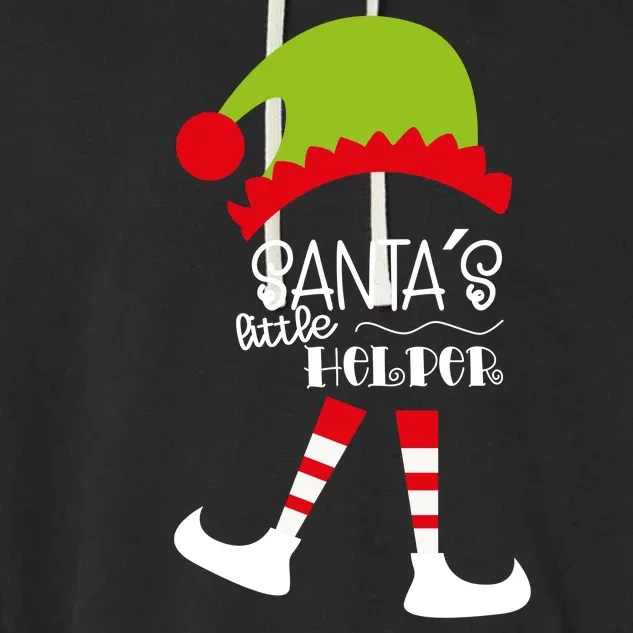 Santas Little Helper Elf Holiday Garment-Dyed Fleece Hoodie