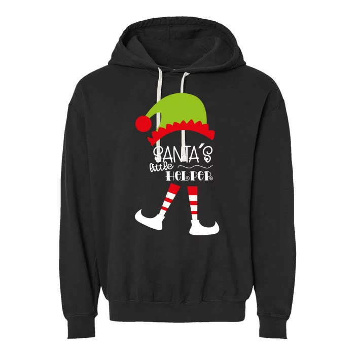 Santas Little Helper Elf Holiday Garment-Dyed Fleece Hoodie