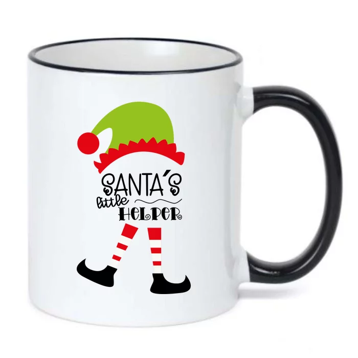 Santas Little Helper Elf Holiday Black Color Changing Mug