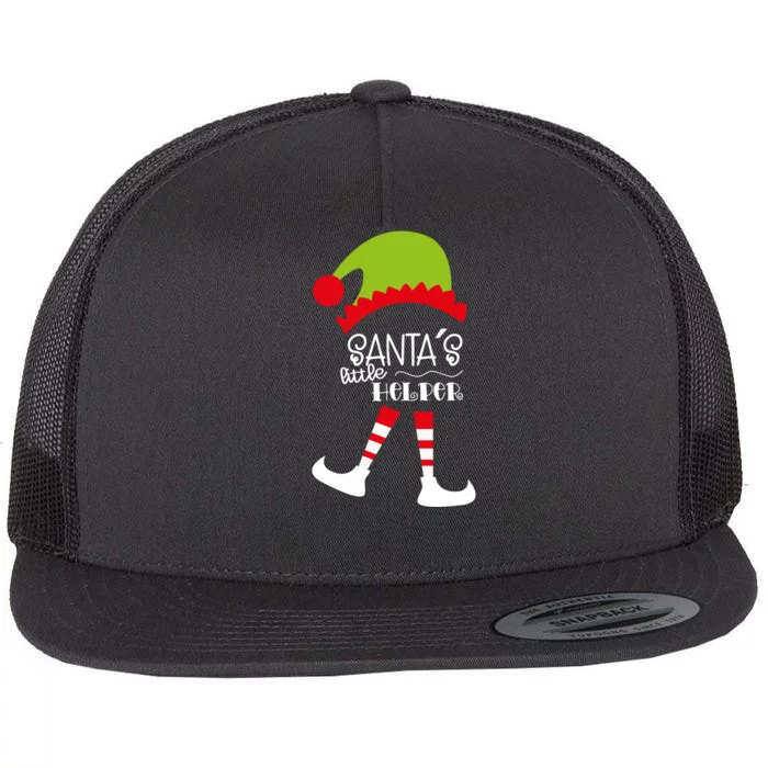 Santas Little Helper Elf Holiday Flat Bill Trucker Hat